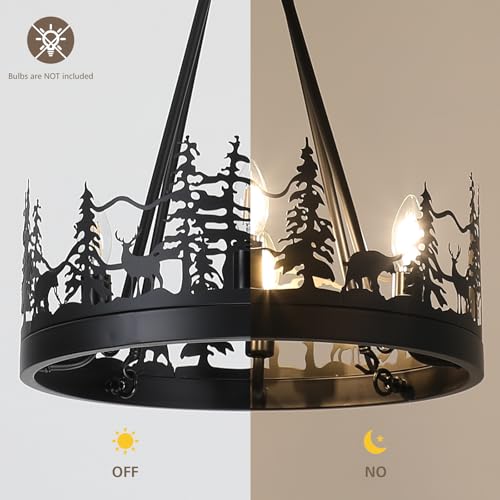 Merexcint Rustic Chandeliers, Lighting Fixtures with Bear and Deer Design by Merexcint - Used condition - Image 5