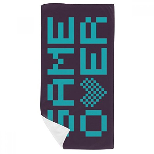 Serviette de bain pixel bleu 35x70 cm linge toilette multicolor doux