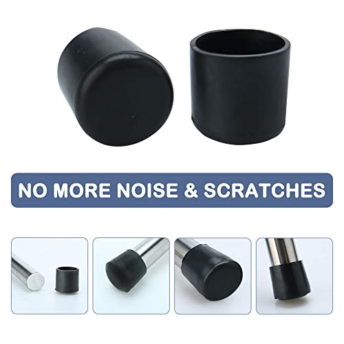 Uxcell 19Mm Inner Dia Round Chair Leg Tips Caps Pads Wood Floor Protectors Furniture Table Feet Covers 30Pcs Black #TOP5