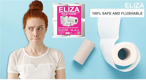 Image of Eliza Premium 3 Ply Toilet Disposable Roll Pack of 4, Toilet Paper, Toilet & Tissue Roll, Pack of Four Toilet Tissue Paper Rolls 200 Pulls Each- 9.8 x 10 cm