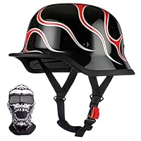 Casque Bol Vintage Casque Jet Rétro Homologué ECE - Demi-jet Vintage Moto Scooter Hommes Femmes Casque Moto Vintage