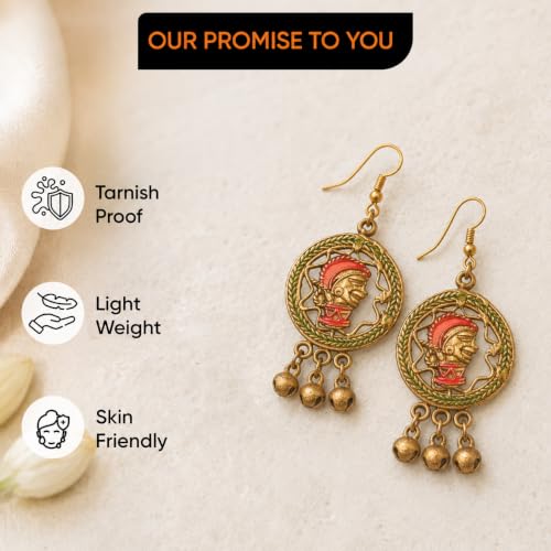 Image of Handcrafted Tribal & Dhokra Art Earrings for Women - Wooden, Nature-Inspired Statement Drop & Traditional Ethnic Designs