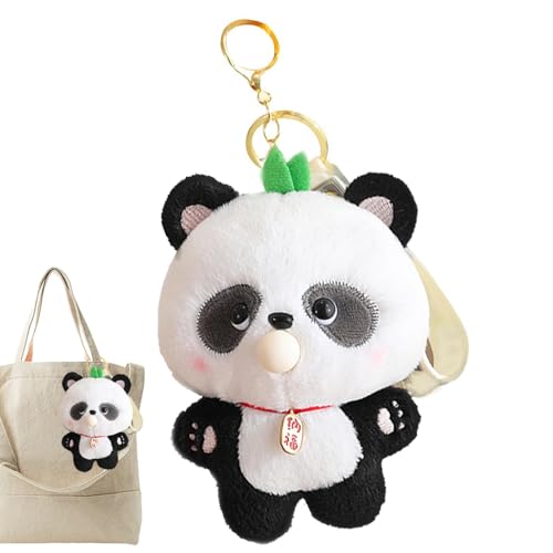 tongfeng Llavero de peluche de panda, llavero de panda de peluche, portátil, interesante, colgante de muñeca para mochilas, bolsos, mochilas escolares, a, Refer to description