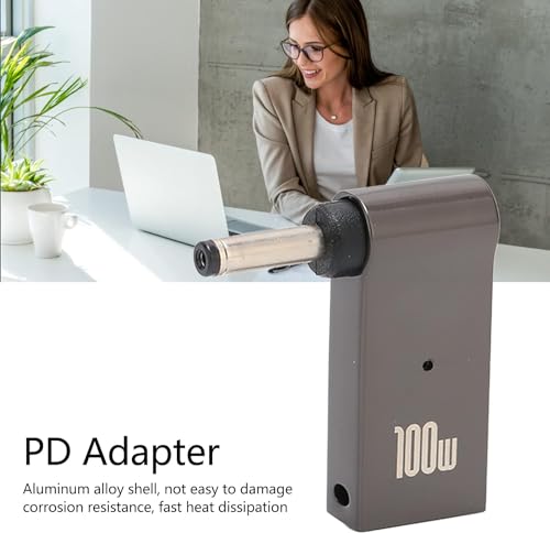 Image of Tobo USB C Female to DC Adapter, 90 Degree USB C to 3.5 x 1.35 mm, DC Barrel Jack Plug Converter, 100W 5A PD Portable Power Charger Connector for Laptop TD-1254CC