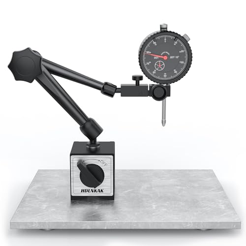 HDLNKAK Precision Dial Indicator Gauge and Magnetic Base Set- Black