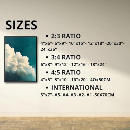 Image sur toile de chambre ciel nuageux pour mur vide moderne 21x30 - 2