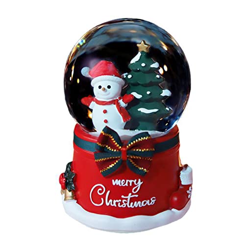 BAAROO Christmas Music Box, Musical Christmas Snow Globe, Crystal Glitter Ball for Christmas & New Year, or Girls Women Girlfriend Son Granddaughter (Tree) (Size : Christmas Snowman)