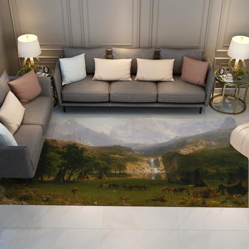 Tapis de paysages naturels Lander's Peak 90x150cm pour salon