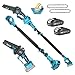 SEESII 2-in-1 Electric Pole Saws for Tree Trimming, 6 Inch Mini Chainsaw Cordless with Extension Pole, Battery Powered Pole Chain Saw, Tree Trimmer Limb Branch Cutter Pruner with 2 Battery PS600