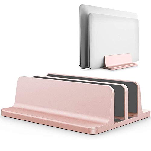 YiYunTE Soporte Vertical Portátil Laptop Stand Soporte para Ordenador Tablet de Aluminio Ancho Ajustable Ahorro de Espacio Combatible con Macbook Portátil Netbook iPad para Oficina Hogar Escritorio Cover