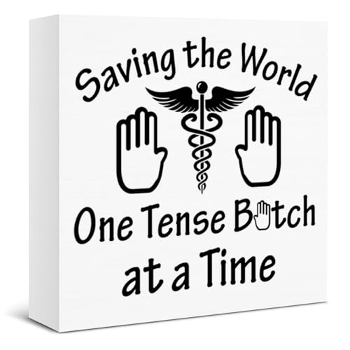 FTRBXT Funny Gifts for Massage Therapist Chiropractor, Massage Therapist Wooden Box Sign for Therapy Office Spa Salon Decor