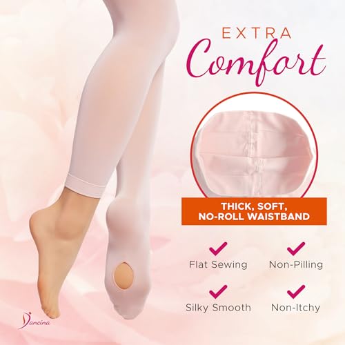 Dancina Transition Ballet Tights – Ultra-Soft Convertible Dance Leggings for Girls & Women – Durable & Comfortable3