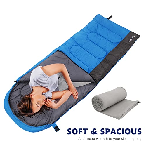 Funda para bolsa de dormir polar, 75 pulgadas de largo, microfibra con cremallera, para camping y viaje, individual, para adultos y niños miniatura 4