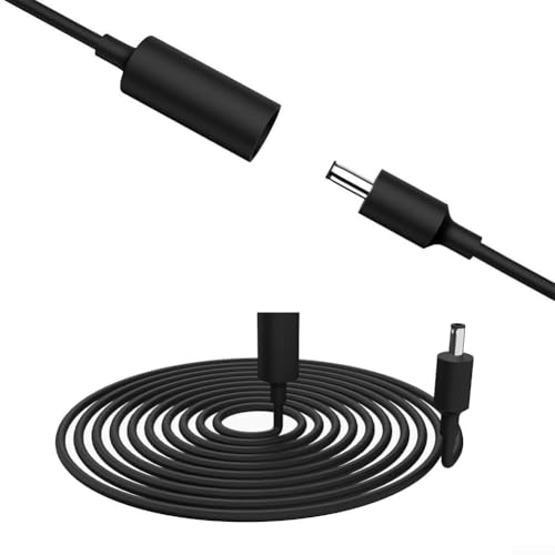 Alanmoship Cable de extensión CC de 10 pies compatible con Echos Dot de 3ª 4ª 5ª generación, núcleo de cobre impermeable macho a hembra, cable extensor adaptador de fuente de alimentación (negro)