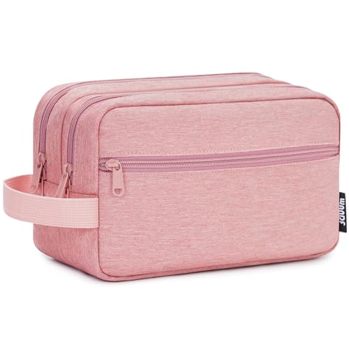 WANDF Kulturbeutel für Herren und Damen, Kosmetiktasche und Waschtasche für Männer und Frauen, mit Nass- und Trockentrennbeutel (Rosa)