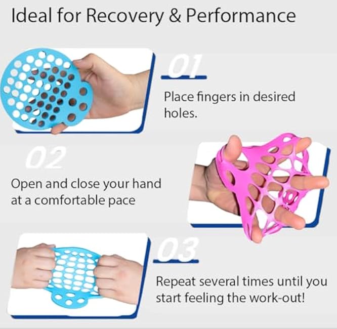 Finger Stretcher Hand Therapy Equipment (2-Pack) Finger Extension Exerciser for Grip Strength and Physical Therapy | Hand Exercise Web with Various Resistance Levels