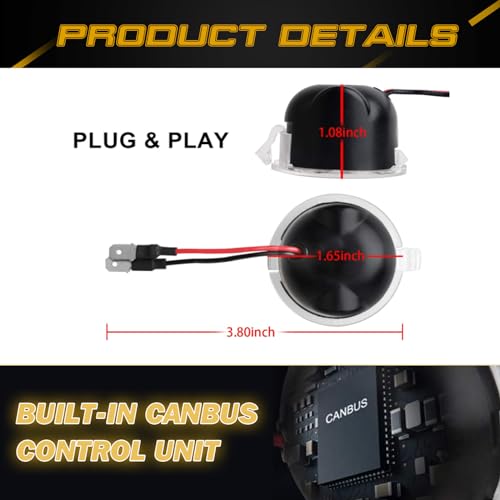 Par de luces LED bajo espejo para Ford F-150 Raptor 6000K miniatura 2