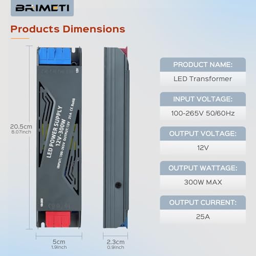 Image of 12V LED Power Supply 300W LED Driver 25A LED Transformer AC 120V to 12V DC Low Voltage Switching Converter Constant Voltage Ultra Slim Adapter