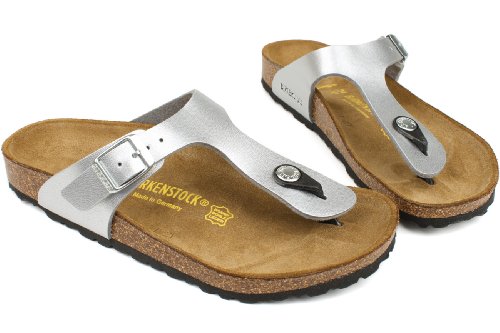 Image of Birkenstock Gizeh Sandal (Infant /Toddler /Little Kid),Silver,30 M EU (12-12.5 M US Little Kid)