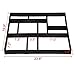 Topeakmart 3PCS Concrete Paving Stepping Stone Mold Path Walk Maker Paver Walk Way, Rectangular Patterns with 10 Grid, 23.8 x 19.9 x 1.7 in, Black
