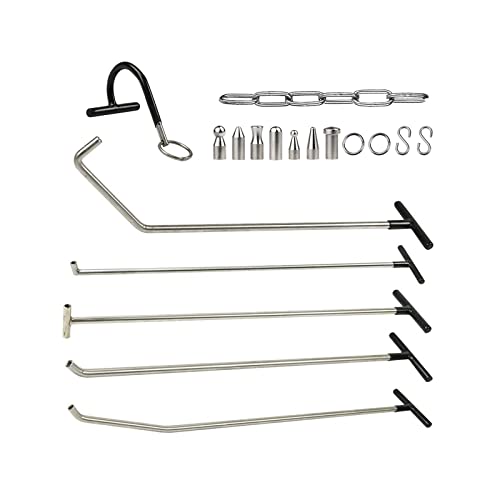 Image of WHDZ Paintless Dent Repair Tools 5 Pieces Dent Removal Rods with Awl Head Car Auto Body Dent Removal Kit of Hail Dents and Door Ding