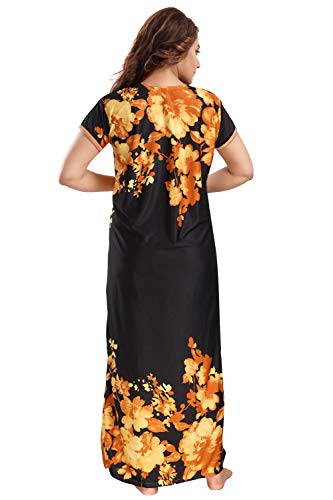 Image of Fabme Women's Satin Floor Length Night Dress Nighty