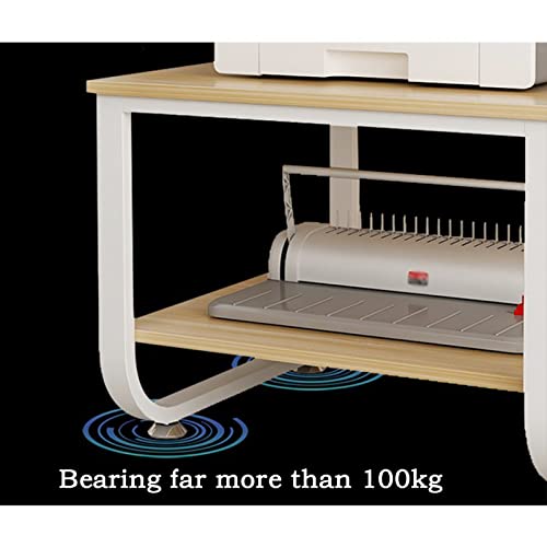 Printer Desktop Stand Deskside Print Stand Shelf Small Cabinet Locker Short Bookcase Locker with Door Floor to Ceiling Wall Movable Bookshelf with Wheels Mobile Printer Stand (Color : A) - Image 6