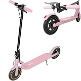 Electric Scooter for Adults, Folding Commuter Kids E-Scooter, 350W Motor, 8.5”Tires, 16–19 MPH, 19–21Miles Range, Dual Brake, App Control, Lightweight Scooter for Teens, Without Seat, Pink, 5.2Ah
