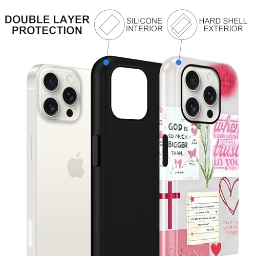 Coque iPhone 15 Pro esthétique rouge avec collage de qualité supérieure - 3