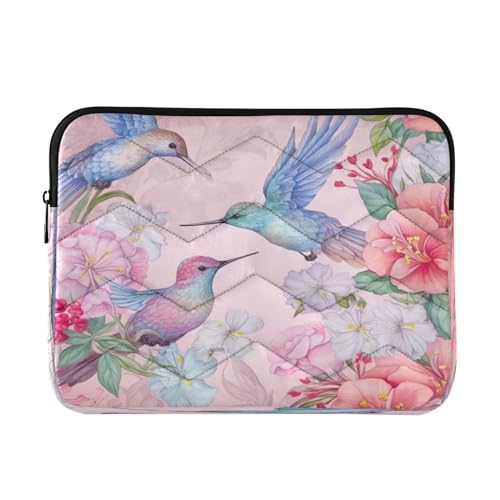 Funda para portátiles de 13-14 pulgadas con diseño de colibríes y flores miniatura 1