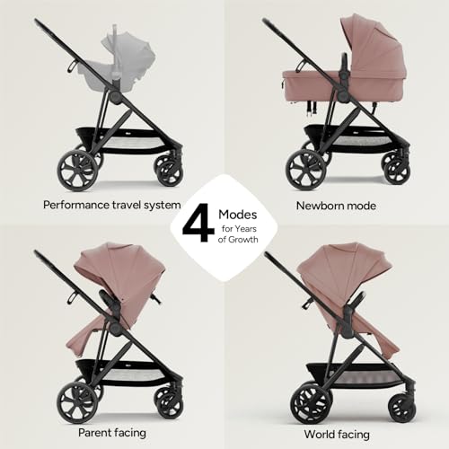 Image of Mompush Wiz Pro 2-in-1 Baby Stroller, Full-Size All-Terrain Premium Stroller with Newborn Mode and Reversible Seat, Snack Tray Included, Large UPF 50+ Canopy & Storage Basket