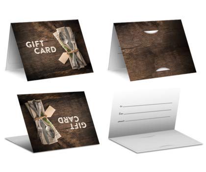 Sell More Gift Cards Gift Card Presenter (Rustic Dinnerware) 500 Pack