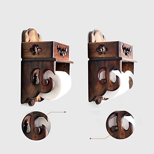 Vintage Wooden Paper Towel Holder Toilet Paper Holder Toilet Paper Tray Bathroom Roll Holder Toilet Paper Holder