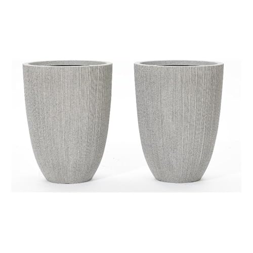 LuxenHome Set of 2 Tall Planters, 19" H Large Indoor