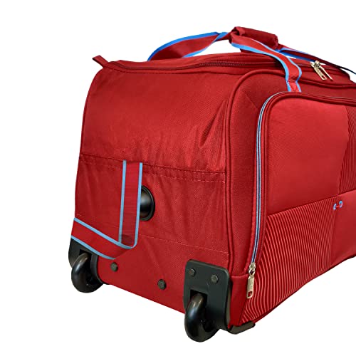 Image of Safari Polyester Trac Superior Rolling Duffle Luggage Set with Wheels - Red, W-33 CM