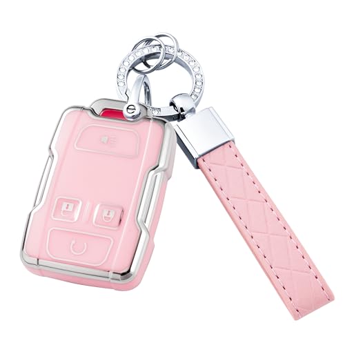 Coque de clé pour Suburban évite les rayures étui TPU rose 4 boutons