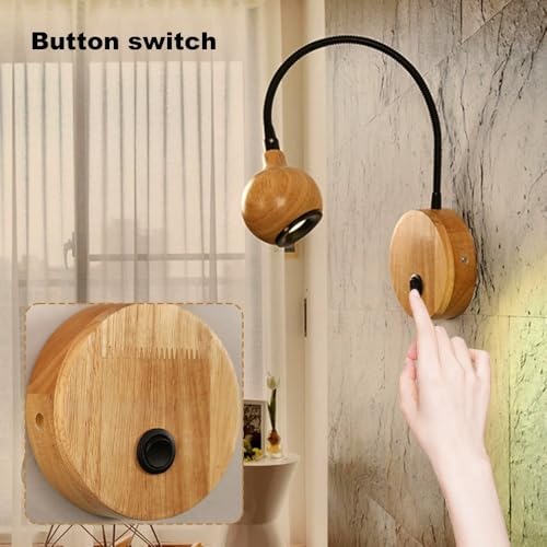 Mini aplique de pared de madera que evita la fatiga ocular 6