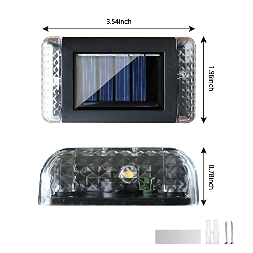 Codian 4 Pack Solar Fence Lights, Solar Led Lights For Outdoor, Up And Down, Waterproof Solar Led Lights For Step, Railing, Wall, Patio, Garden, Stair, Yard And Driveway Path (Warm White, 4 Pack) #TOP6