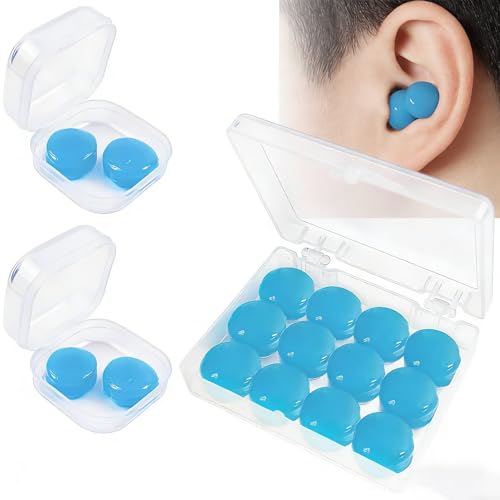 8 Paar Ohrstöpsel zum Schlafen, Wiederverwendbar und Geräuschunterdrückend Ohrstöpse, Softe Silikon Ohrenstöpsel, Individuell Formbar Ohrstöpse zum Schlafen, Reisen, Lernen, Geräpschreduzierung