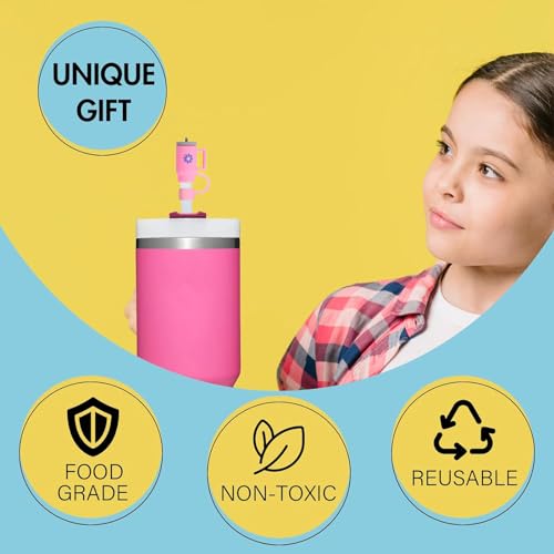 Image of 8P Straw Cover for Stanley Cup, Silicone Straw Topper for Stanley Cup 30&40oz with Tumblers, 10mm 0.4in Lid Accessories (Reusable)