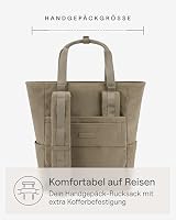 Kapten & Son Rucksack Lindby Cord Dusty Khaki 18 L | 2in1 Tasche & Rucksack | inkl. Kofferbefestigung, Laptopfach, Flaschenhalterung | Shopper Damen – Ansicht 4