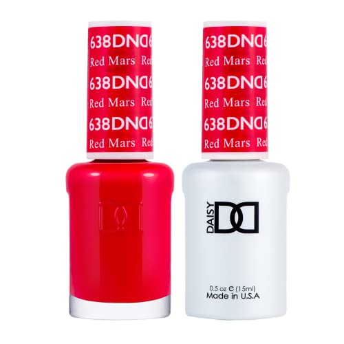 DND Gel Polish Set - 1 each of Red Gel Polish and Red Nail Polish 638 Red Mars 0.5 Fl Oz