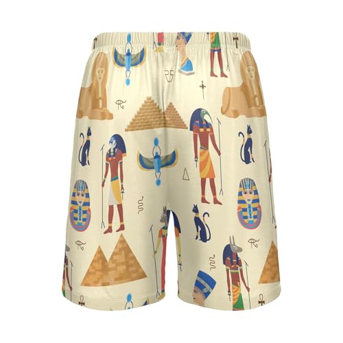 susiyo Egyptian Gods Pyramid Men's Pajama Shorts Soft Comfy Pajama Bottoms Lounge Sleep Shorts Sleepwear with Pockets3