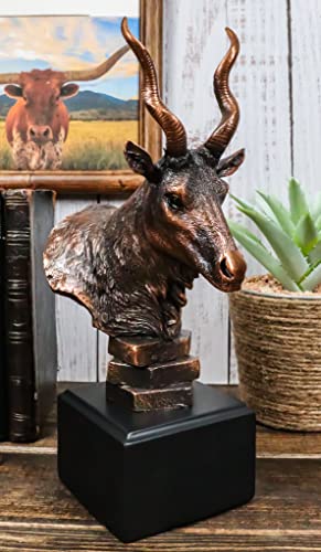 Estatua rústica de antílope africano Kudu en bronce 9.75" miniatura 2