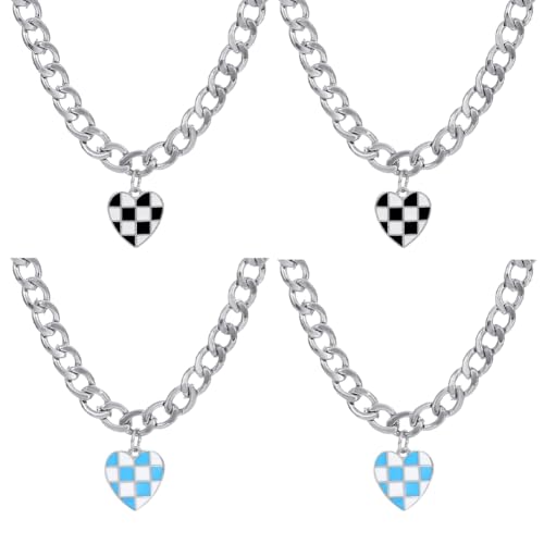 Cadeau pour petite amie : lot de 4 colliers pendentif cœur pour mariage