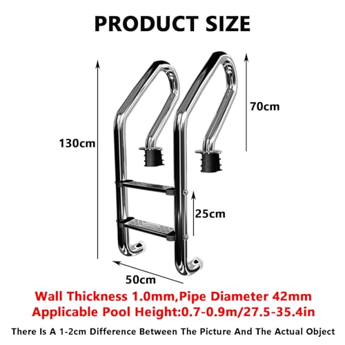 Escalera para piscina de acero inoxidable 2 peldaños miniatura 2