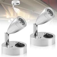 2 Stück 12V LED Spot Leselicht, Warmweiß 3000K Leselampe Wohnmobil Wohnwagen Lampe, 3W Wohnmobil Innenbeleuchtung mit Einstellbarer Schalter LED Lampe Wohnmobil für Camper Reisemobil Caravan Boat
