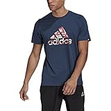 adidas Men's Basic Badge of Sport Tee Navy Blue