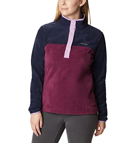 Image of Columbia Womens Benton Springs Half Snap II Pull Over Fleece Jacket, Dark Stone /Canoe /Vintage Blue, 3X