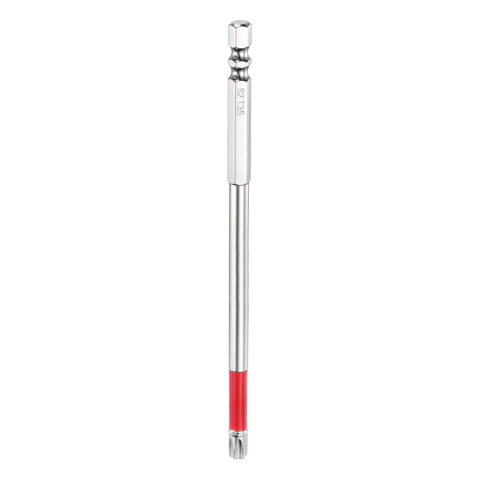sourcing map TT40 Torx Head Screwdriver Bit 1/4" Hex Shank 150mm Long Magnetic Tamper Proof 6 Point Star Drill Bits S2 Steel Industrial Power Screwdrivers with Hole Tip